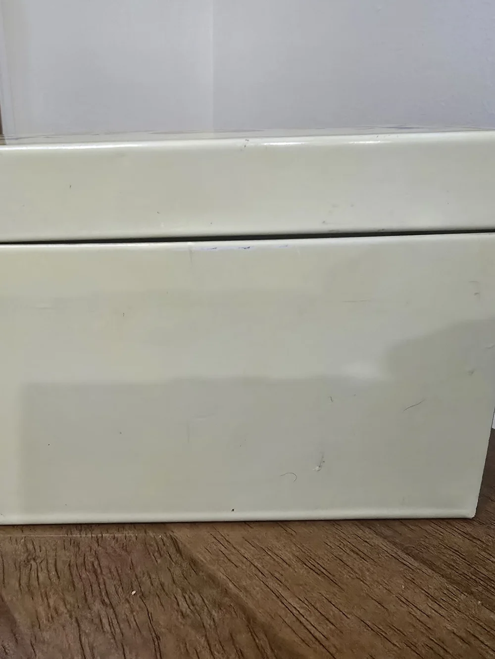 VTG 1950s Ohio Art Tin Litho Recipe Box Cream Dutch Floral Folk Art Mid Century